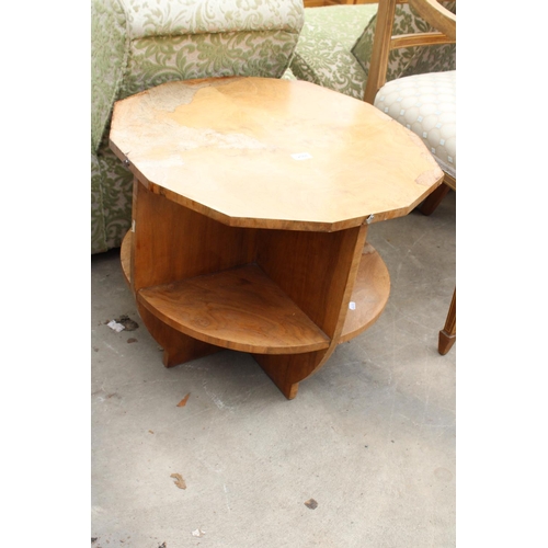 2568 - AN OCTAGONAL ART DECO STYLE TWO TIER OCCASIONAL TABLE