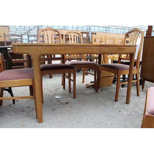 2570 - A PARKER KNOLL RETRO TEAK EXTENDING DINING TABLE 60