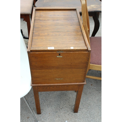 2571 - A MID 20TH CENTURY LIGHT OAK 'ADVANCE SYSTEMS' FILING CABINET WITH TAMBOUR TOP (J+H BELL LTD)