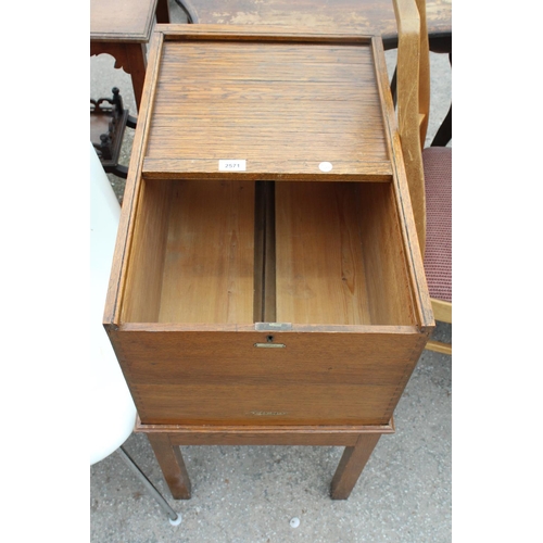 2571 - A MID 20TH CENTURY LIGHT OAK 'ADVANCE SYSTEMS' FILING CABINET WITH TAMBOUR TOP (J+H BELL LTD)