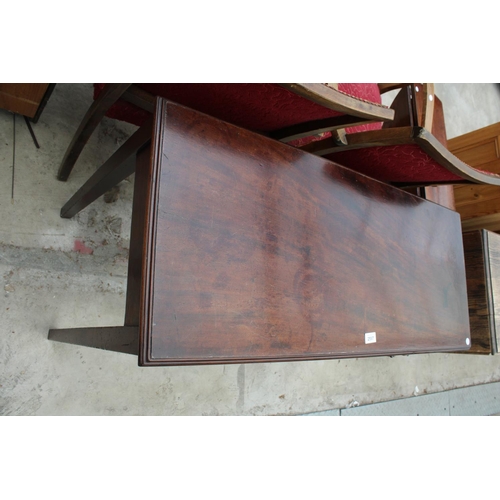 2597 - A 19TH CENTURY MAHOGANY SIDE-TABLE ENCLOSING TWO DRAWERS, 39