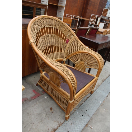 2598 - A WICKER AND BAMBOO CONSERVATORY CHAIR