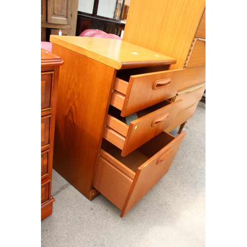 2658 - A RETRO TEAK MEREDEW CHEST OF THREE DRAWERS, 20