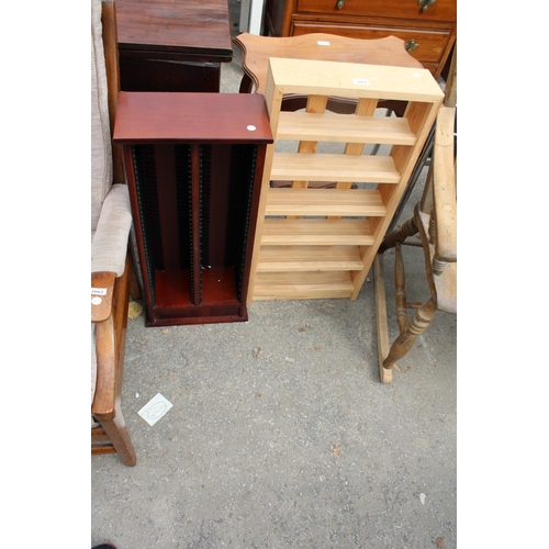 2662 - A C.D. RACK AND A SET OF PINE SHELVES 16