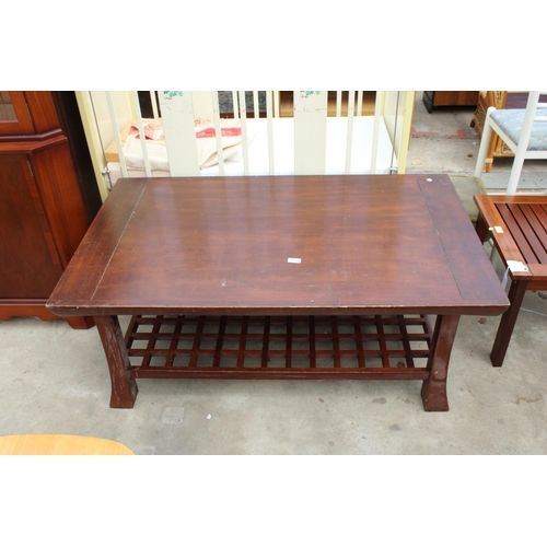 2682 - A HARDWOOD TWO TIER COFFEE TABLE, 50