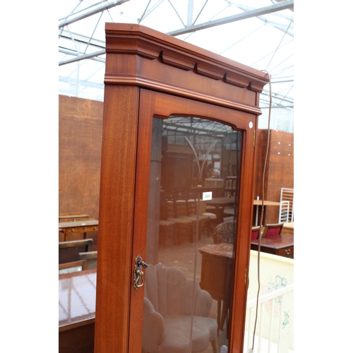 2683 - A STRONGBOW FURNITURE CORNER CUPBOARD WITH GLAZED UPPER PORTION