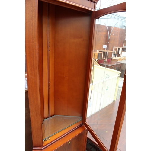 2683 - A STRONGBOW FURNITURE CORNER CUPBOARD WITH GLAZED UPPER PORTION