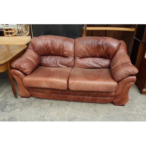 2739 - A LEATHER TWO SEATER SETTEE