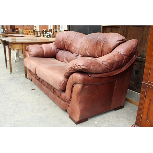 2739 - A LEATHER TWO SEATER SETTEE