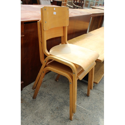 2743 - A PAIR OF BENTWOOD STACKING CHAIRS