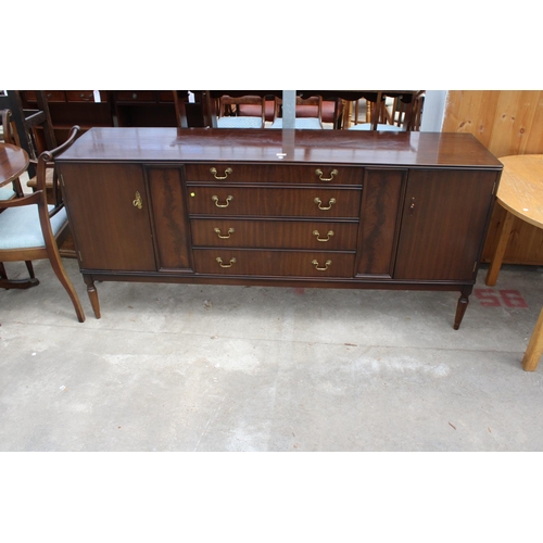 2754 - A MAHOGANY STRONGBOW FURNITURE SIDEBOARD, EXTENDING PEDESTAL DINING TABLE, 72