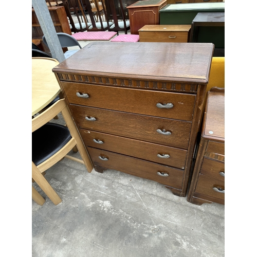 2765 - A MID 20TH CENTURY LEBUS CHEST OF FOUR DRAWERS AND MATCHING DRESSING CHEST