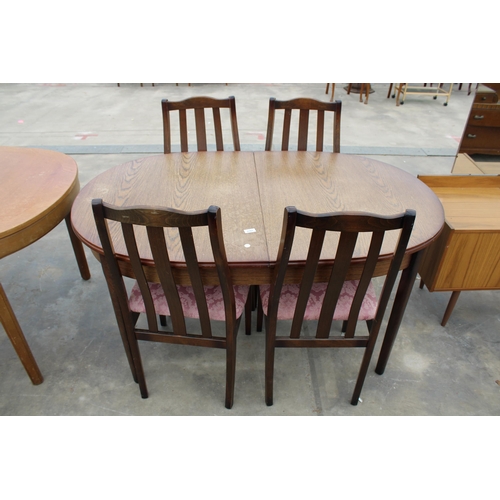 2781 - A RETRO OAK EXTENDING DINING TABLE, 57