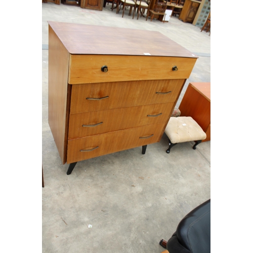 2785 - A 1960'S TEAK CHEST OF FOUR DRAWERS, 34