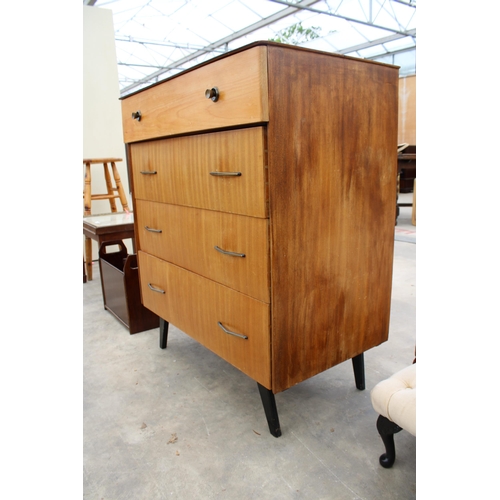 2785 - A 1960'S TEAK CHEST OF FOUR DRAWERS, 34