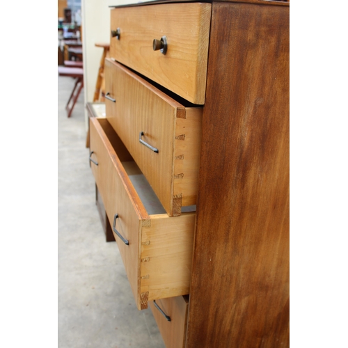 2785 - A 1960'S TEAK CHEST OF FOUR DRAWERS, 34