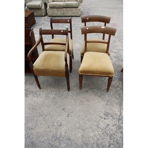 2798 - FOUR VARIOUS MAHOGANY DINING CHAIRS, ONE BEING A CARVER