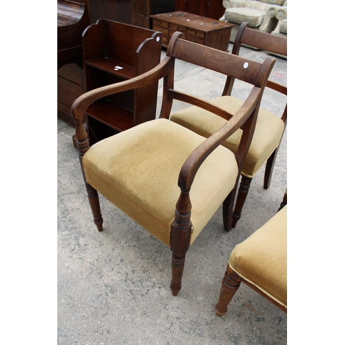 2798 - FOUR VARIOUS MAHOGANY DINING CHAIRS, ONE BEING A CARVER