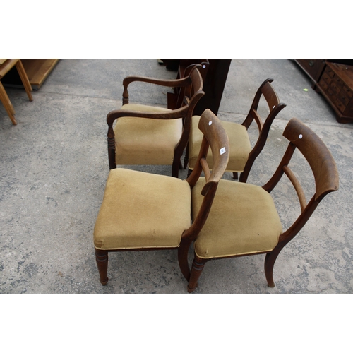 2798 - FOUR VARIOUS MAHOGANY DINING CHAIRS, ONE BEING A CARVER