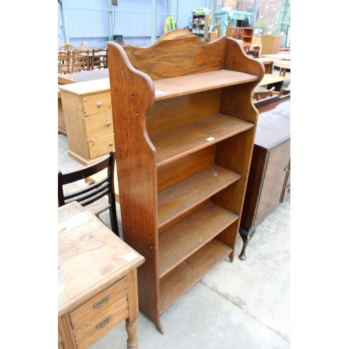 2818 - A MID 20TH CENTURY OAK FIVE TIER OPEN BOOKCASE, 30