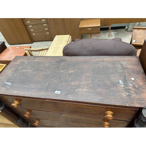 2840 - AN EARLY VICTORIAN MAHOGANY PRESS BASE ENCLOSING THREE DRAWERS, 48