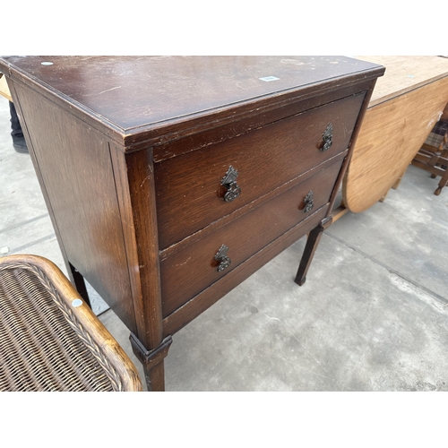 2888 - A MID 20TH CENTURY OAK CHEST OF TWO DRAWERS, 30