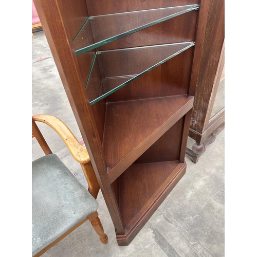 2898 - A SIX TIER OPEN CORNER CUPBOARD