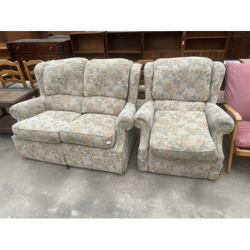 2903 - A G PLAN TWO SEATER SETTEE AND MATCHING RECLINER