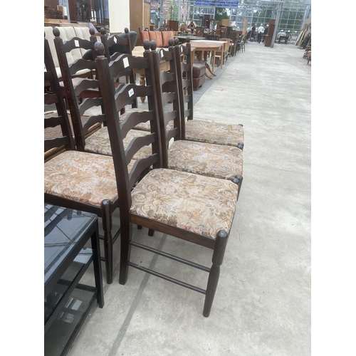 2910 - A SET OF SIX MODERN LADDER-BACK DINING CHAIRS