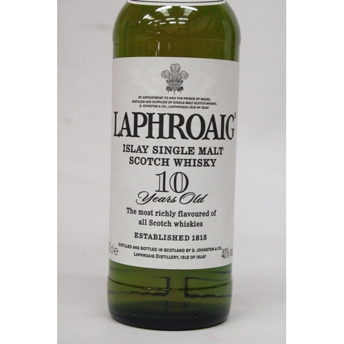 301 - A BOXED 70 CL BOTTLE OF LAPHROAIG ISLAY SINGLE MALT SCOTCH WHISKEY 10 YEAR OLD