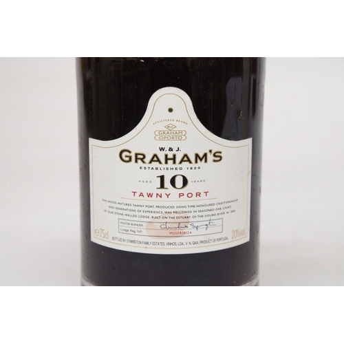 324 - A 75 CL BOTTLE OF W & J GRAHAM'S 10 YEAR OLD TAWNY PORT