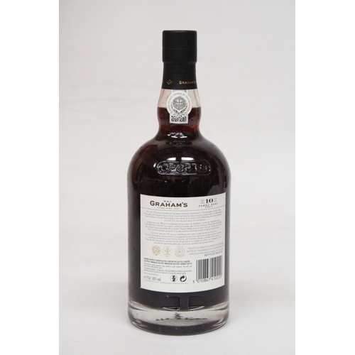 324 - A 75 CL BOTTLE OF W & J GRAHAM'S 10 YEAR OLD TAWNY PORT