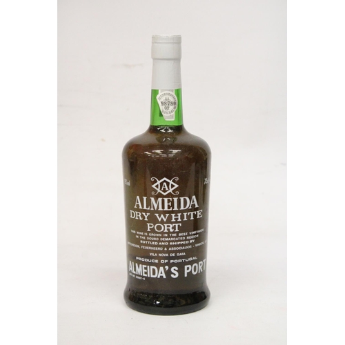 326 - A BOTTLE OF ALMEIDA DRY WHITE PORT PRODUCE OF PORTUGAL 75 CL TOGETHER WITH A 75 CL BOTTLE OF COCKBUR... 