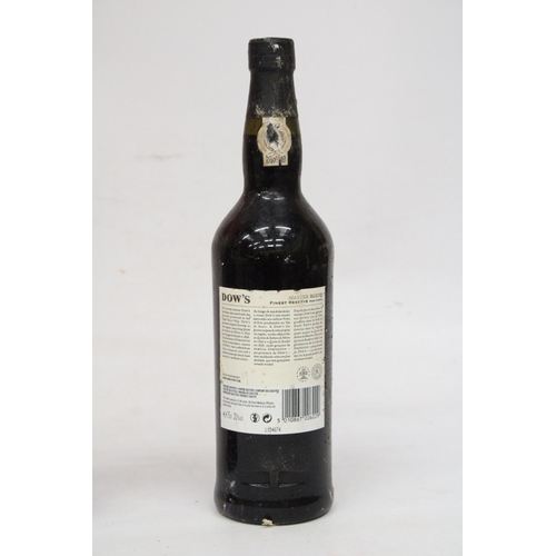 327 - A 75 CL BOTTLE OF ARMILAR RUBY PORT PRODUCE OF PORTUGAL TOGETHER WITH A BOTTLE OF DOW'S MASTER BLEND... 