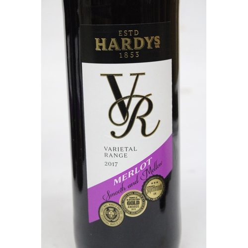 335 - SIX BOTTLES OF HARDYS 2017 AUSTRALIAN MERLOT