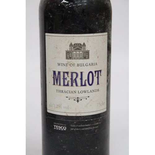 340 - SIX BOTTLES OF MERLOT WINE OF BULGARIA THRACIAN LOWLANDS