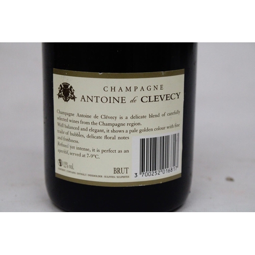 344 - A 750 ML BOTTLE OF ANTOINE DE CLEVECY CHAMPAGNE