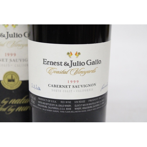 349 - A BOXED BOTTLE OF ERNEST & JULIO GALLO 1999 CABERNET SAVIGNON SOUTH COAST CALIFORNIA TOGETHER WITH A... 