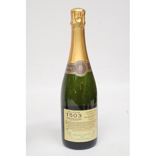 351 - A BOTTLE OF VINO SPUMANTE PROSECCO 2019 TOGETHER WITH A BOTTLE OF BALFOUR 1503 CLASSIC CUVEE AND A B... 