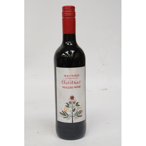 354 - A BOTTLE OF WAITROSE CHRISTMAS MULLED WINE TOGETHER WITH A BOTTLE OF MILES RAINWATER MEDIUM DRY MADE... 