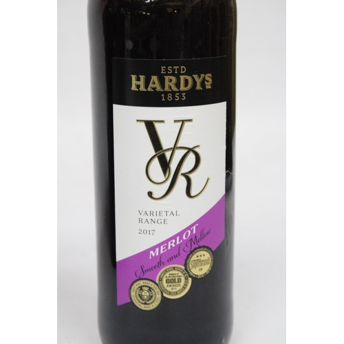 357 - SIX BOTTLES OF HARDYS 2017 AUSTRALIAN MERLOT