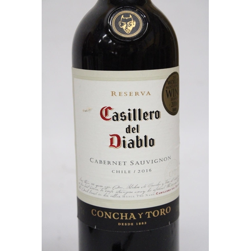 363 - SIX BOTTLES OF RESERVA CASILLERO DEL DIABLO CHILEAN MERLOT 2016