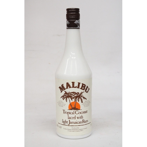 367 - A 70 CL BOTTLE OF MALIBU LIGHT JAMAICAN RUM TOGETHER WITH A 1L BOTTLE OF PIMMS AND A 35 CL BOTTLE OF... 