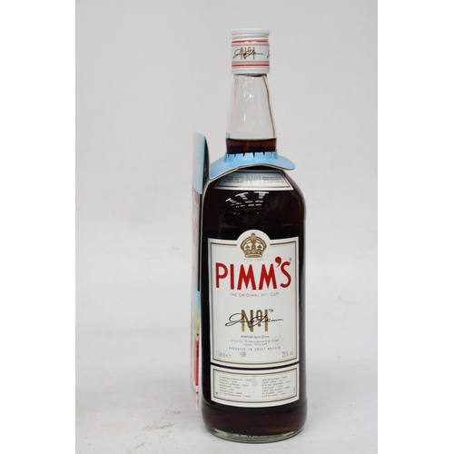 367 - A 70 CL BOTTLE OF MALIBU LIGHT JAMAICAN RUM TOGETHER WITH A 1L BOTTLE OF PIMMS AND A 35 CL BOTTLE OF... 