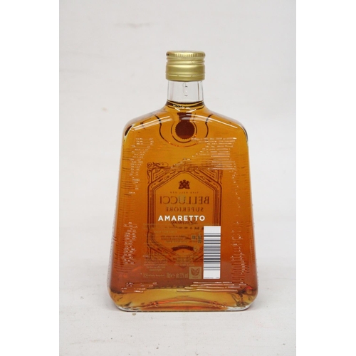 383 - A 70 CL BOTTLE OF BELLUCCI SUPERIORE AMARETTO TOGETHER WITH A 200 ML BOTTLE OF JACKSON-TRIGGS PROPRI... 