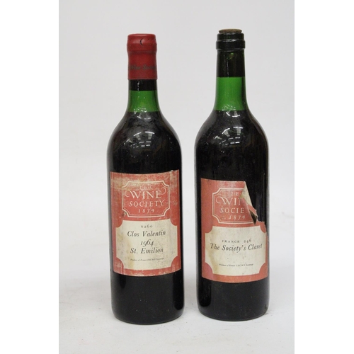 387 - SIX BOTTLES OF VINTAGE RED WINE TO INCLUDE TWO 1967 MOUTON-CADET. LA RENOMMEE ROUGE, THE WINE SOCIET... 