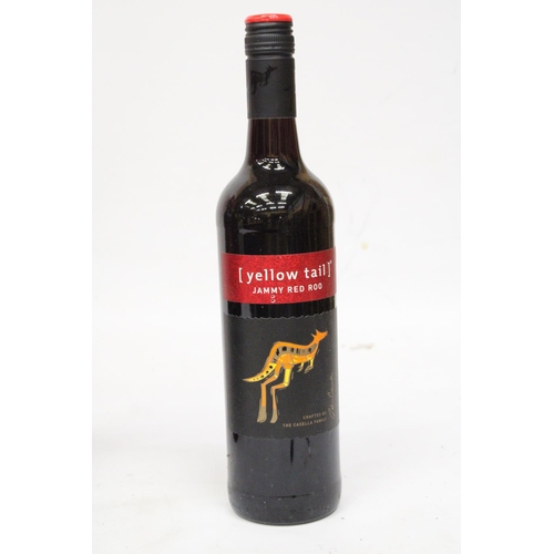 389 - SIX BOTTLES OF YELLOW TAIL JAMMY RED ROO SOUTH EASTERN AUSTRALIAN WINE