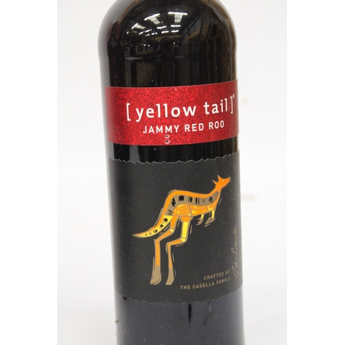 389 - SIX BOTTLES OF YELLOW TAIL JAMMY RED ROO SOUTH EASTERN AUSTRALIAN WINE