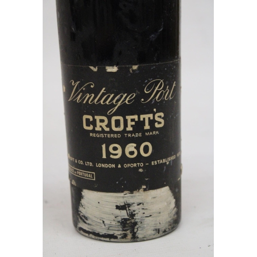 392 - A BOTTLE OF CROFT'S VINTAGE PORT 1960