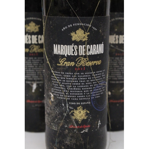 398 - A MIXED LOT TO INCLUDE THREE BOTTLES OF SPANISH RED MARQUES DE CARANO GRAN RESERVE 201, HARDYS CREST... 